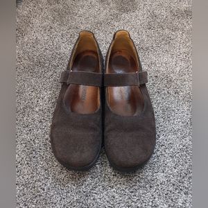 Footprints by Birkenstock Mary Jane Brown Suede Size 40
